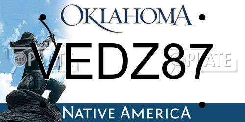 VEDZ87 Oklahoma License Plate