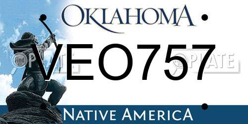 VEO757 Oklahoma License Plate