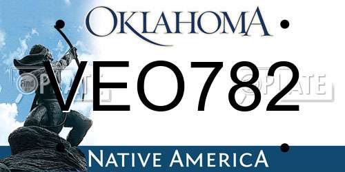 VEO782 Oklahoma License Plate