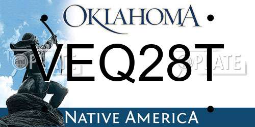 VEQ28T Oklahoma License Plate