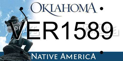 VER1589 Oklahoma License Plate