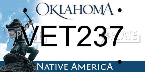 VET237 Oklahoma License Plate