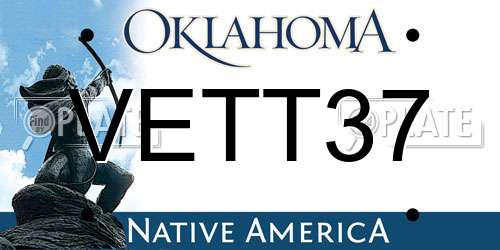 VETT37 Oklahoma License Plate