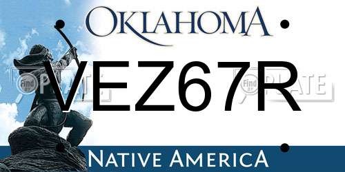 VEZ67R Oklahoma License Plate