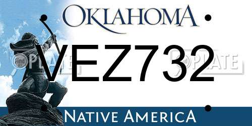 VEZ732 Oklahoma License Plate