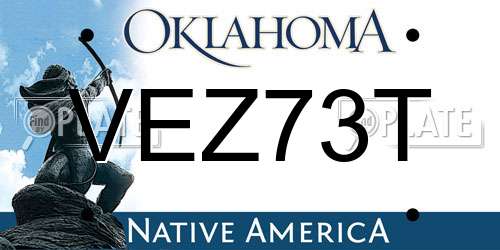 VEZ73T Oklahoma License Plate