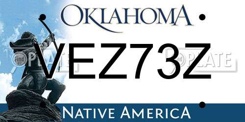VEZ73Z Oklahoma License Plate