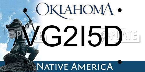 VG2I5D Oklahoma License Plate