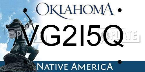 VG2I5Q Oklahoma License Plate