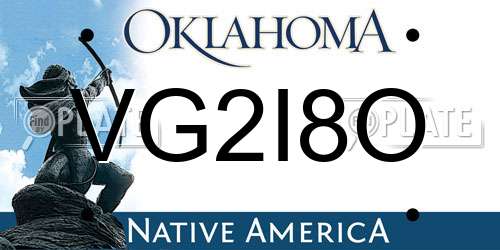 VG2I8O Oklahoma License Plate