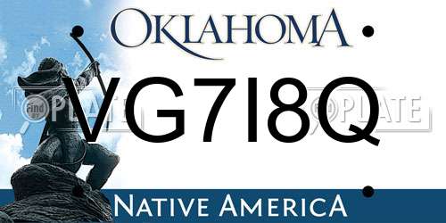 VG7I8Q Oklahoma License Plate