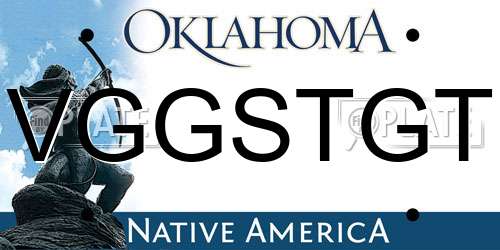 VGGSTGT Oklahoma License Plate
