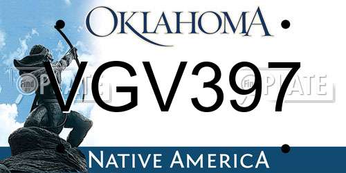 VGV397 Oklahoma License Plate
