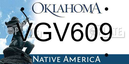 VGV609 Oklahoma License Plate