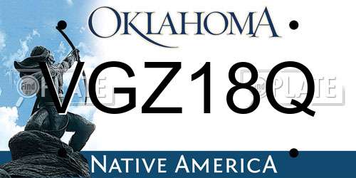 VGZ18Q Oklahoma License Plate