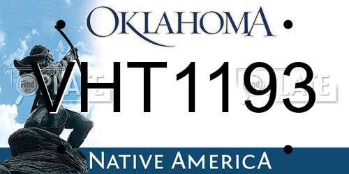 VHT1193 Oklahoma License Plate