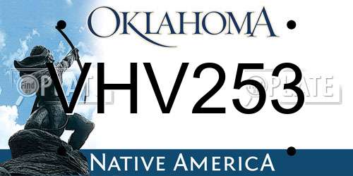 VHV253 Oklahoma License Plate