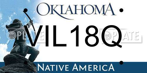 VIL18Q Oklahoma License Plate