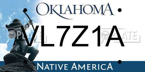 VL7Z1A Oklahoma License Plate