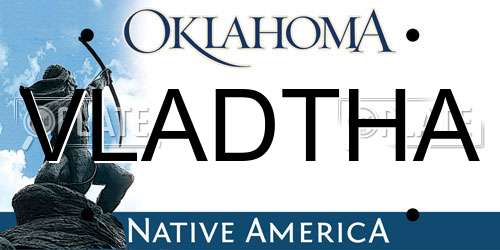 VLADTHA Oklahoma License Plate