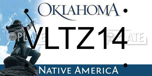 VLTZ14 Oklahoma License Plate