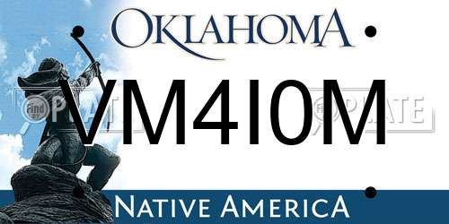 VM4I0M Oklahoma License Plate