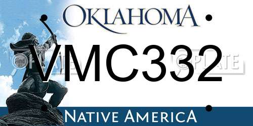 VMC332 Oklahoma License Plate