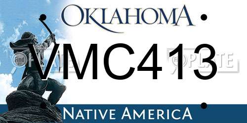 VMC413 Oklahoma License Plate