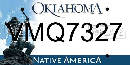 VMQ7327 Oklahoma License Plate