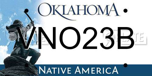 VNO23B Oklahoma License Plate