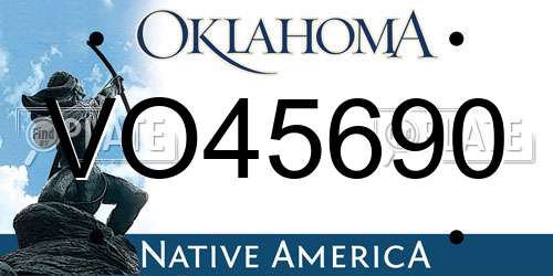 VO45690 Oklahoma License Plate