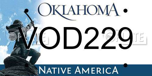 VOD229 Oklahoma License Plate