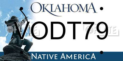 VODT79 Oklahoma License Plate