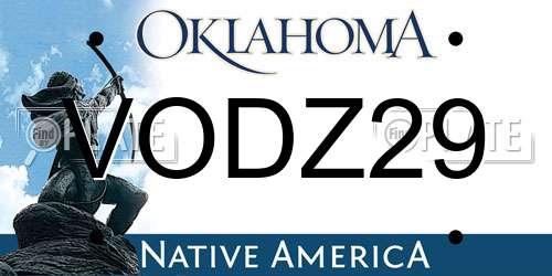 VODZ29 Oklahoma License Plate