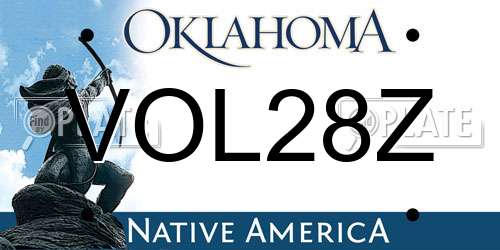 VOL28Z Oklahoma License Plate