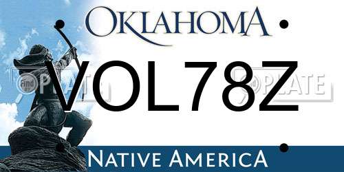VOL78Z Oklahoma License Plate