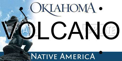 VOLCANO Oklahoma License Plate