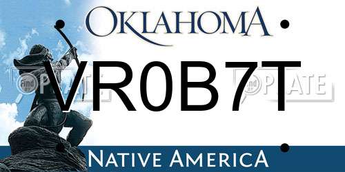 VR0B7T Oklahoma License Plate