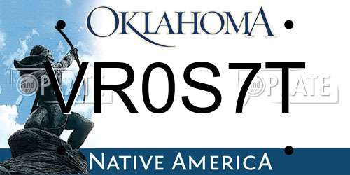 VR0S7T Oklahoma License Plate