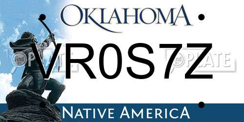 VR0S7Z Oklahoma License Plate