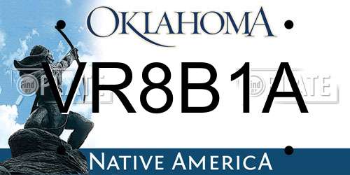 VR8B1A Oklahoma License Plate