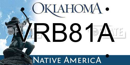 VRB81A Oklahoma License Plate