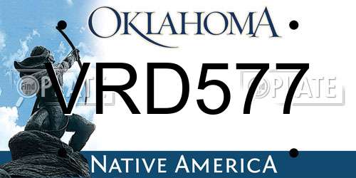 VRD577 Oklahoma License Plate