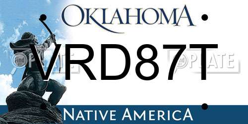 VRD87T Oklahoma License Plate