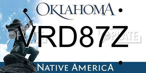 VRD87Z Oklahoma License Plate