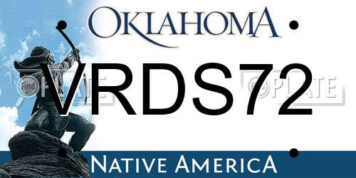 VRDS72 Oklahoma License Plate