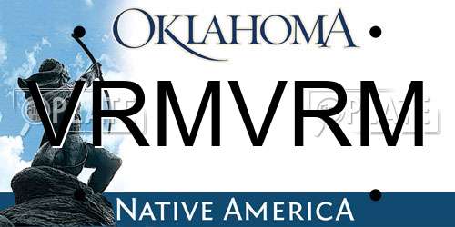 VRMVRM Oklahoma License Plate