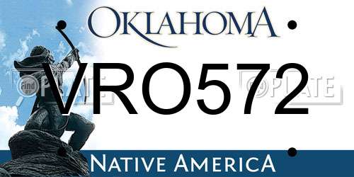 VRO572 Oklahoma License Plate