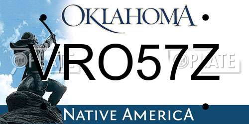 VRO57Z Oklahoma License Plate