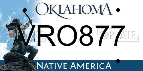 VRO877 Oklahoma License Plate